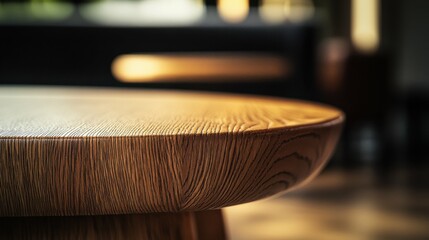 A close-up shot of the bench's wood grain, capturing the details and craftsmanship, with the surrounding area softly blurred.