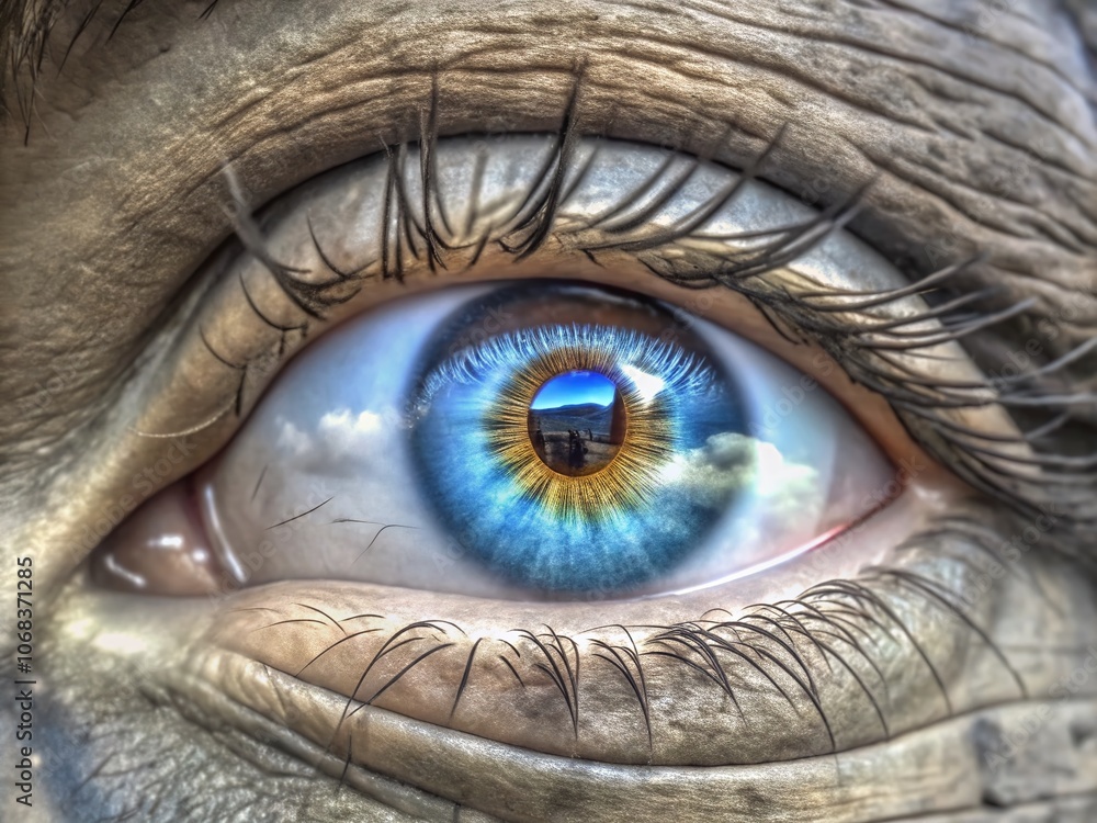 Poster Exploring the Unique Characteristics of Blind Eyes: A Creative Representation of Vision and Perception Through the Rule of Thirds Composition