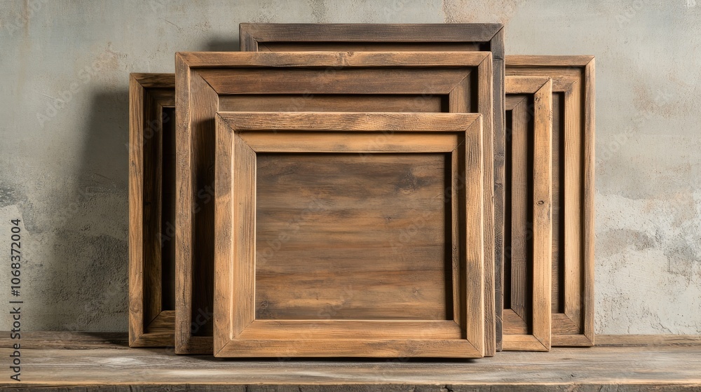 Poster rustic wooden frames on a countertop display