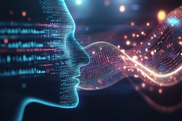 Generative Artificial Intelligence and futuristic technology communication.