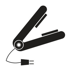 Hair straightener icon vector on white background
