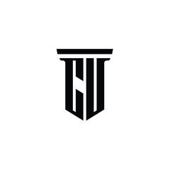 CU monogram logo design letter text name symbol monochrome logotype alphabet character simple logo