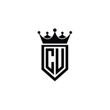 CU monogram logo design letter text name symbol monochrome logotype alphabet character simple logo