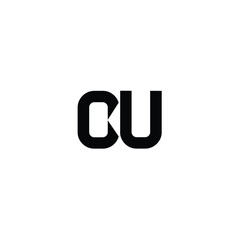 CU monogram logo design letter text name symbol monochrome logotype alphabet character simple logo