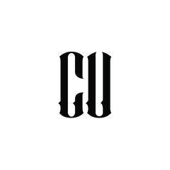 CU monogram logo design letter text name symbol monochrome logotype alphabet character simple logo