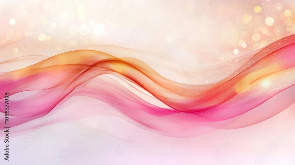 Poster a soft blend of pink and orange waves flows seamlessly, creating a soothing and tranquil backdrop id