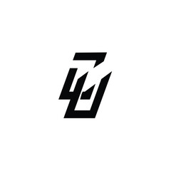 Obraz premium CU monogram logo design letter text name symbol monochrome logotype alphabet character simple logo