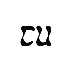 CU monogram logo design letter text name symbol monochrome logotype alphabet character simple logo