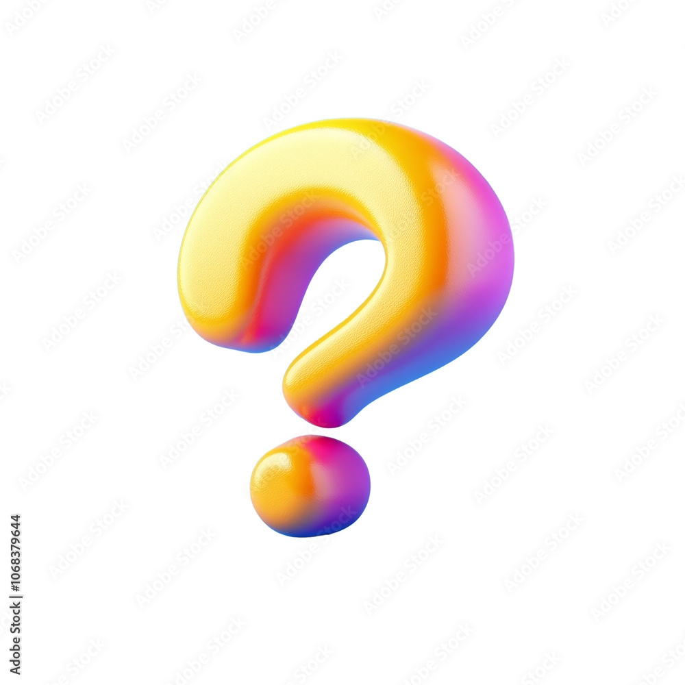 Poster 3d speech bubble with question mark - faq and help icon