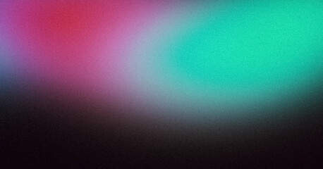 Abstract vignette color gradient grainy backdrop design. Pink magenta blue color dark vibrant shaped noisy gradient, glowing color flow, bright shine, noise texture, cover, banner, poster