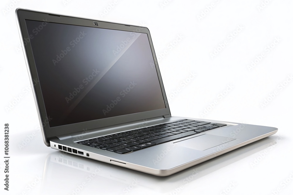 Poster high-quality realistic laptop computer isolated on a white background perfect for technology and bus
