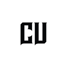 Fototapeta premium CU monogram logo design letter text name symbol monochrome logotype alphabet character simple logo
