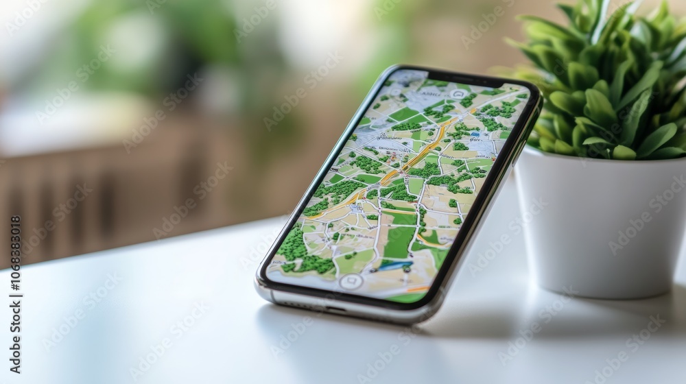 Poster smartphone gps navigation app map location travel