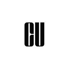 CU monogram logo design letter text name symbol monochrome logotype alphabet character simple logo