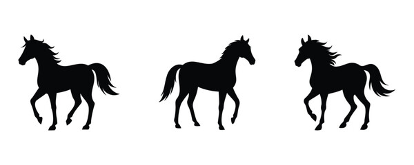 Horse Silhouette Set Vector Design