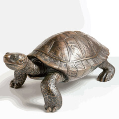 Obraz premium tortoise isolated on a white background, closeup of photo 