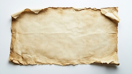 Torn Paper Artistic Concept on White Background, Flat Layout Design Element