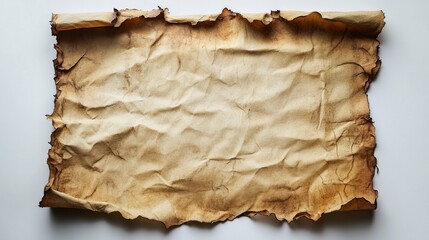 Torn Paper Artistic Concept on White Background, Flat Layout Design Element