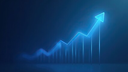 A Digital Representation of an Upward Trend in Data Analytics With Bright Blue Lines Against a Dark Background Illustrating Growth