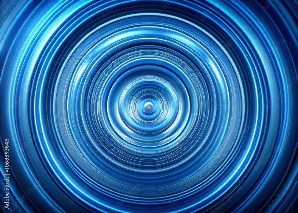 Poster mesmerizing blue color rotating circle design creating a hypnotic effect in a geometric loop for a c