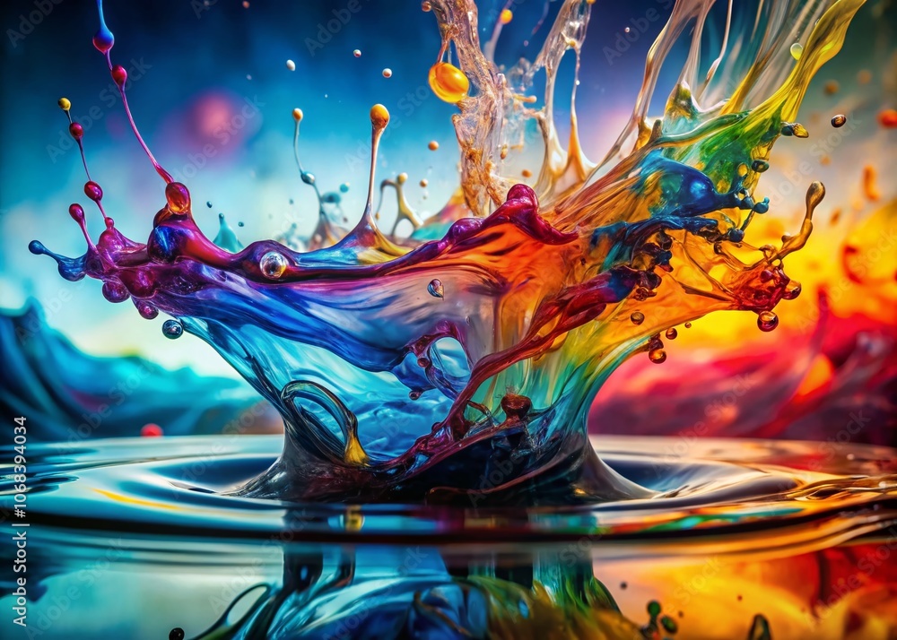 Poster mesmerizing ink squirting in water: captivating swirls and colorful trails in liquid dynamics, perfe