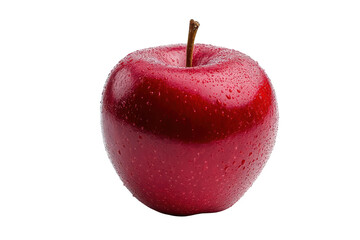 Fresh red apple with droplets of water  for healthy eating