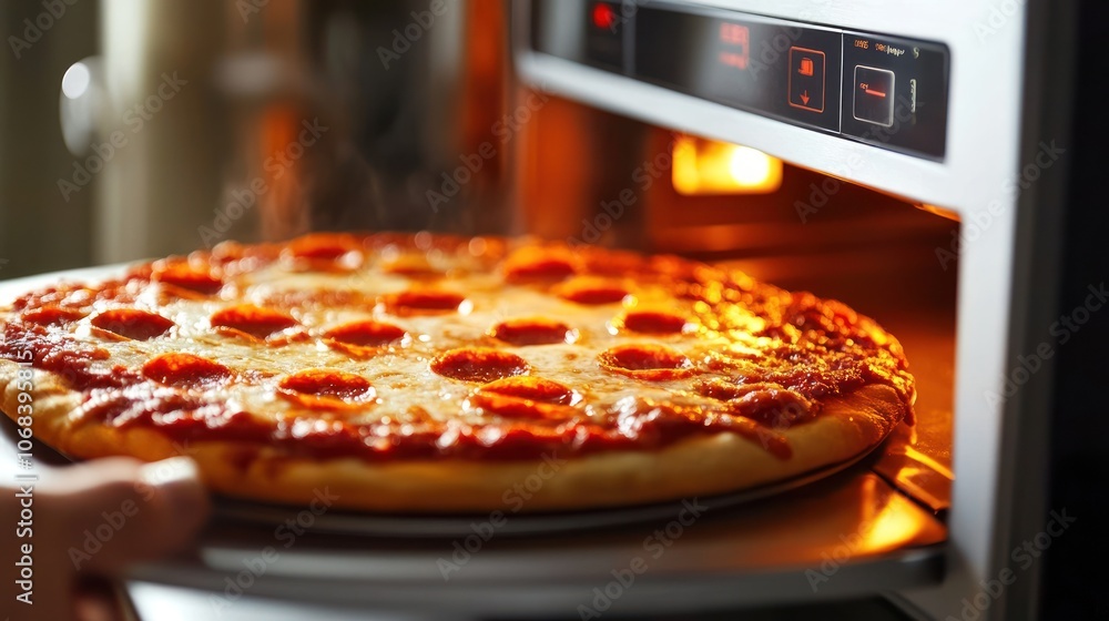 Aufkleber a high-tech microwave with smart cooking sensors, adjusting power levels for perfect meals every tim