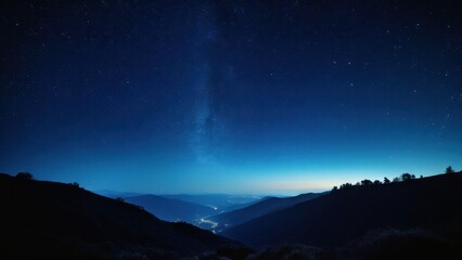 Fototapeta premium Breathtaking night sky panorama showcasing the Milky Way over serene hills. Perfect for nature and astronomy lovers