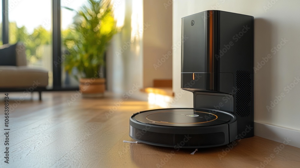 Poster a robot vacuum that automatically returns to its charging dock