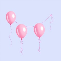 Pink balloons isolated decoration png Illustration 