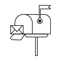 mailbox icon vector on white background