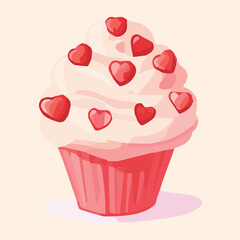 Illustration of Sweet cupcake Valentine