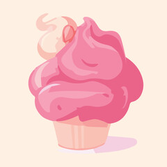 Illustration of Sweet cupcake Valentine