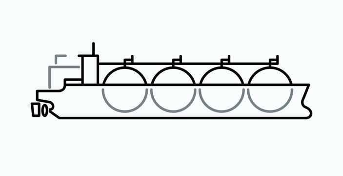 black and gray ship with spherical tanks clip art preview