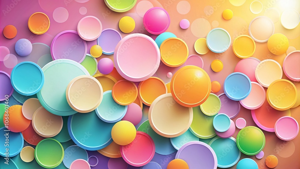 Poster neutral color background with soft circles and ample text space for creative projects and marketing 