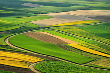 Fototapeta premium landscape with field and hills