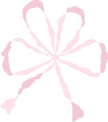 Pink watercolor coquette ribbon bow for girly design, wedding, birthday or gift