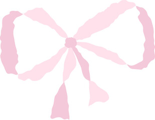 Pink watercolor coquette ribbon bow for girly design, wedding, birthday or gift