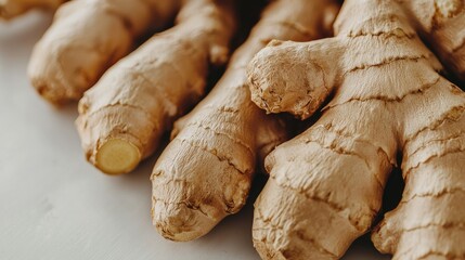 Fototapeta premium Fresh Ginger Root Close-up