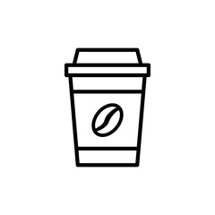 Coffee to go icon vector. Coffee illustration sign. Cappuccino symbol. Latte logo.