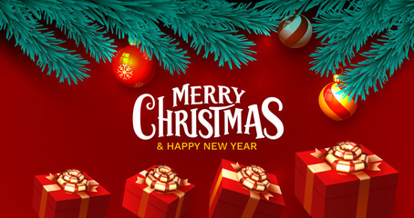 Merry Christmas, New Year card. Vector illustration