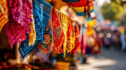 Colorful flags and cultural decorations representing countries from every continent."