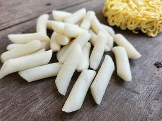 Instant noodles and rice cake Korean food
