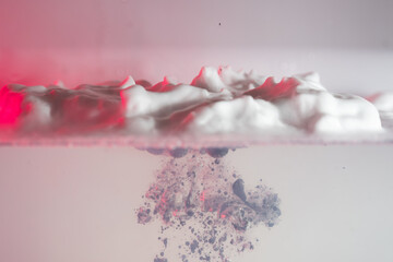 schaum farbe tropfen wasser rot