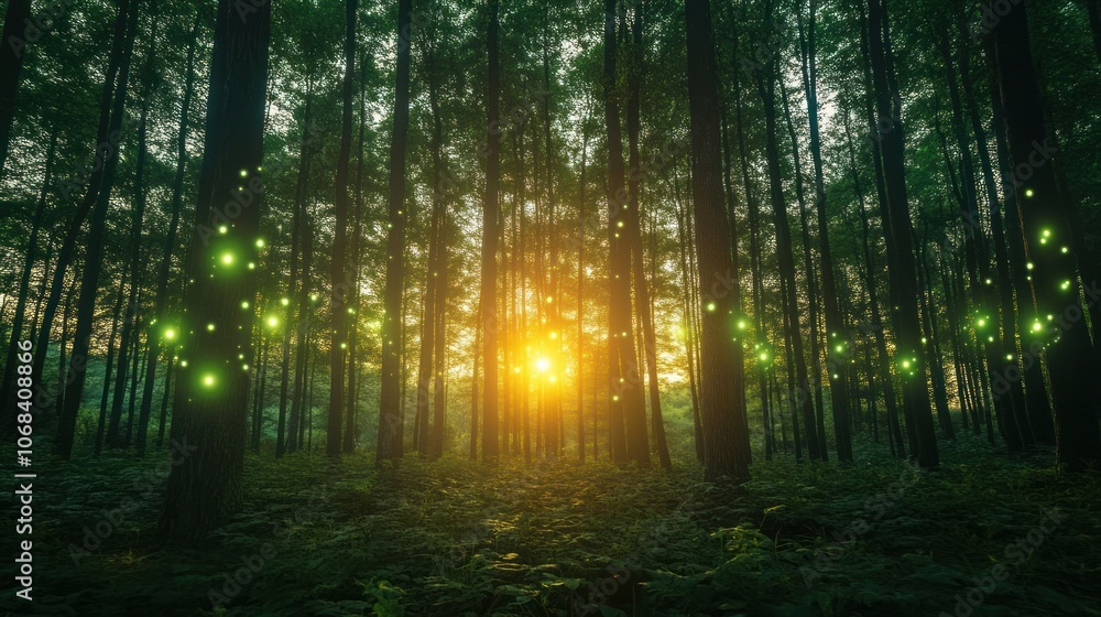Poster forest of the future with smart sensors embedded in trees to monitor air quality