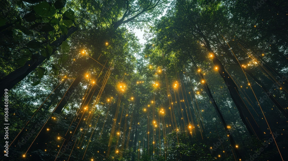 Poster forest of the future with smart sensors embedded in trees to monitor air quality