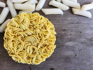 Instant noodles and rice cake Korean food