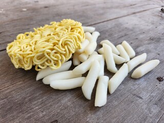 Instant noodles and rice cake Korean food