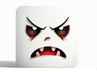 stickers in the form of emotional evil squares on a white background