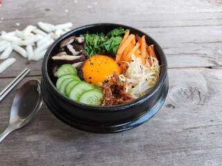 Bibimbap rice and vegetables Korean food